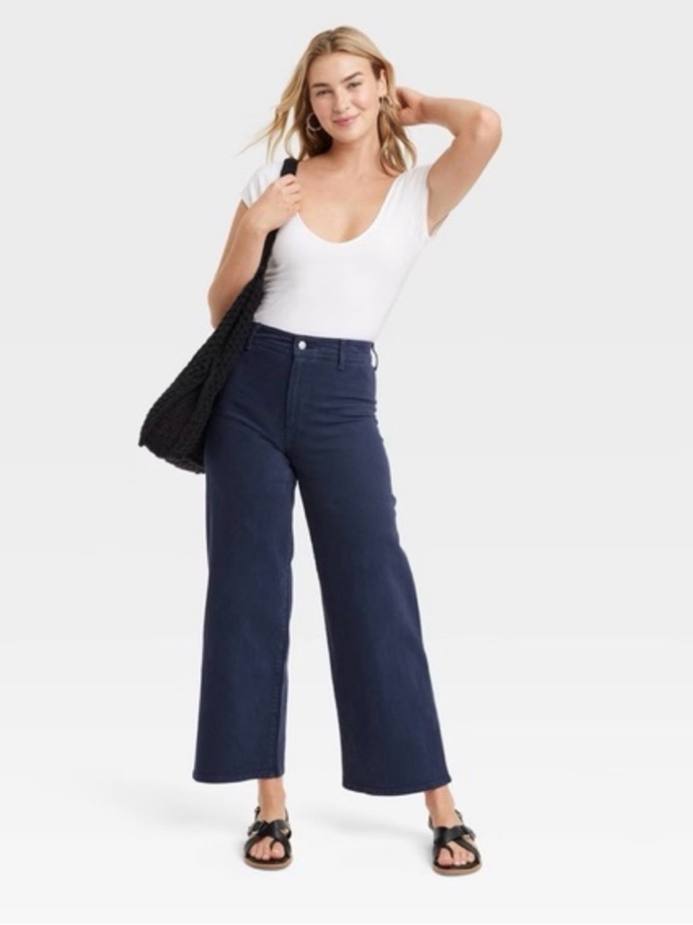Universal Thread Sailor Navy Wide Leg Cropped Pants